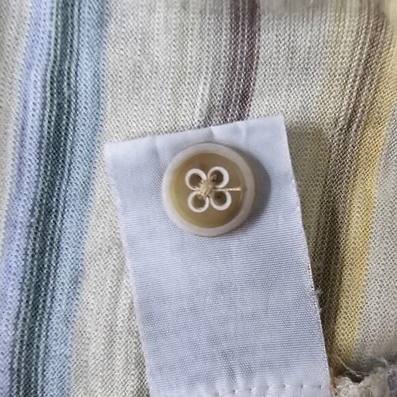 Tommy Bahama Polo Shirt Silk Cotton Men L Multicolor Striped Short Sleeves - Picture 13 of 13